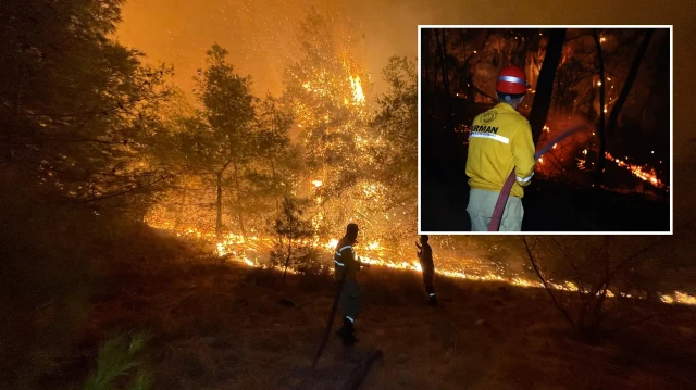 Köyceğiz’de çıkan orman yangınına müdahale ediliyor