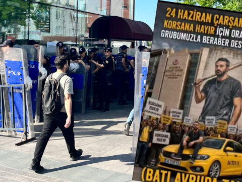 Çağlayan’da yoğun güvenlik önlemleri! Taksiciler ile paylaşımlı sürücüler karşı karşıya: Beyzbol sopalı çağrı